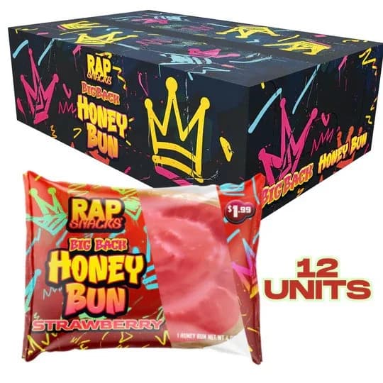 Rap Snacks Big Back Honey Bun - Strawberry