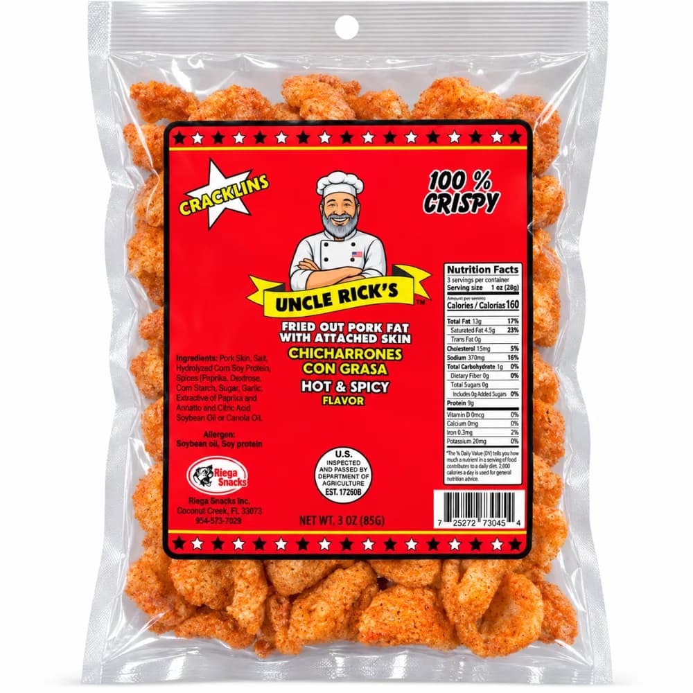 Uncle Rick's Pork Cracklings - Hot & Spicy