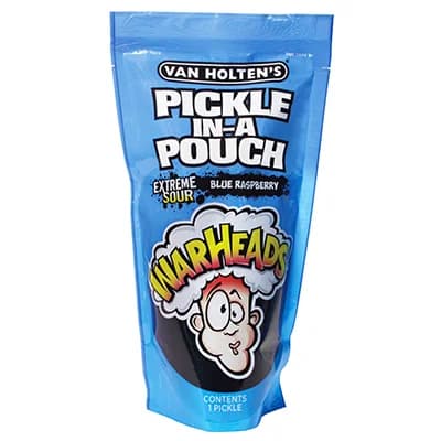 Van Holten's Warheads Blue Raspberry Pickle in a Pouch