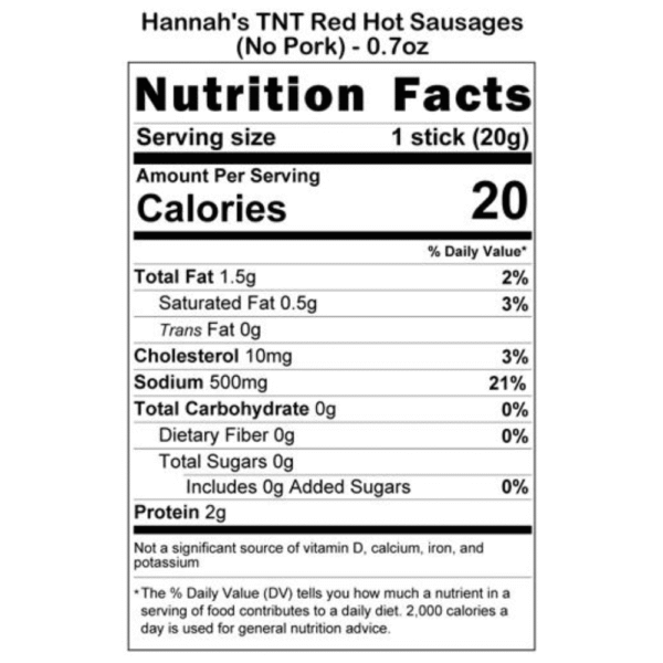 TNT Red Hot Sausage No Pork 2/1