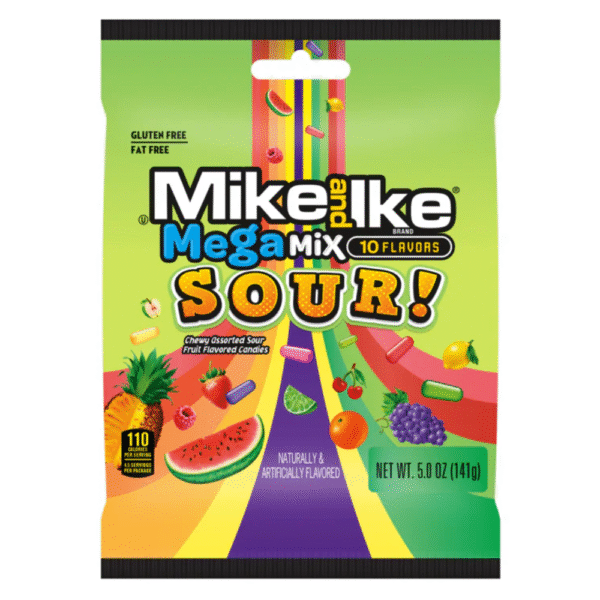 Mike & Ike Mega Mix Sour Peg Bag