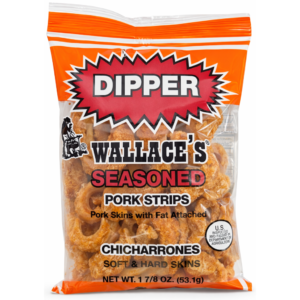 Seasoned Pork Strip Dipper Chicharrones with Fat Attached